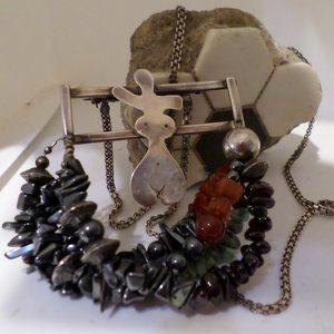 Sterling Statement Necklace/Brooch "Real Women"